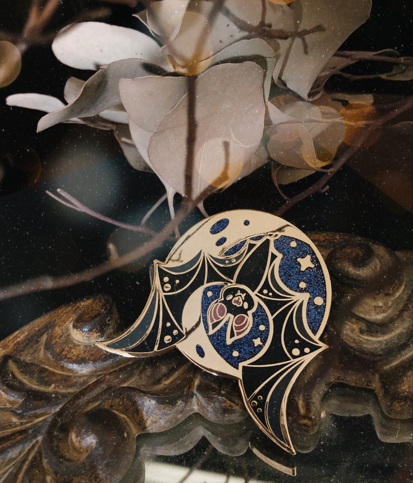 Moonlit Bat Pin